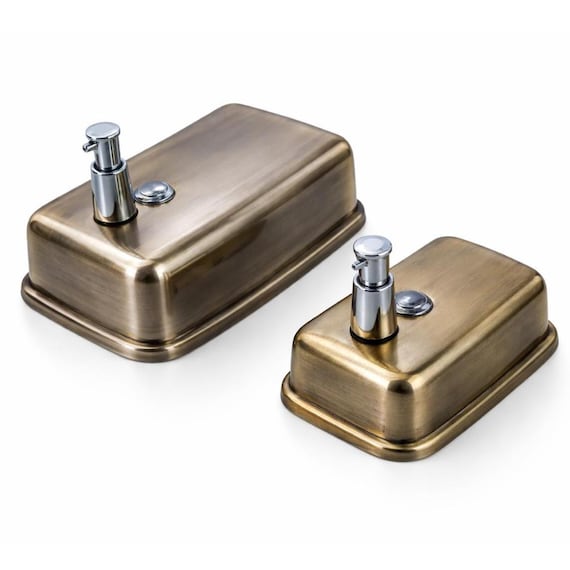 Antique Gold Soap Dispenser | Wall Mounted Liquid Container | Luxury Commercial & Hotel Restroom Hygiene