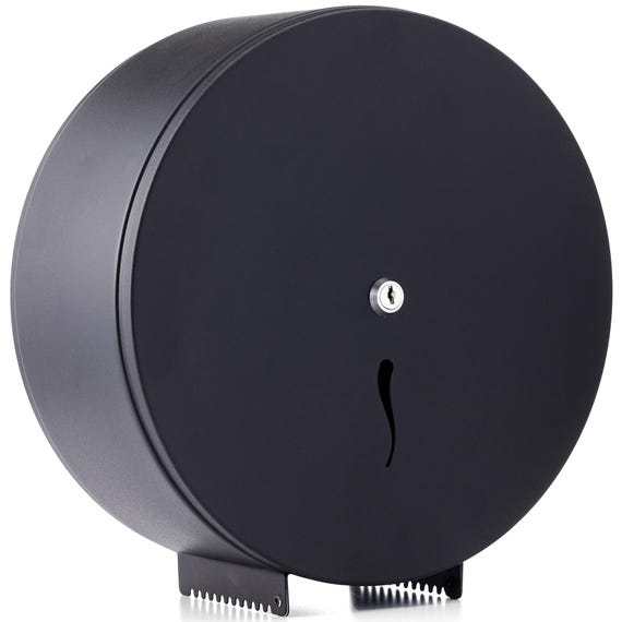 Matte Black Toilet Paper Dispenser | Lockable Wall Mounted Tissue Holder | Commercial & Hotel Restroom Hygiene