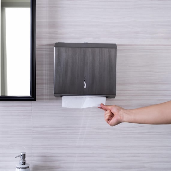 Antique Stainless Steel Paper Towel Dispenser: Commercial Z-Fold Holder