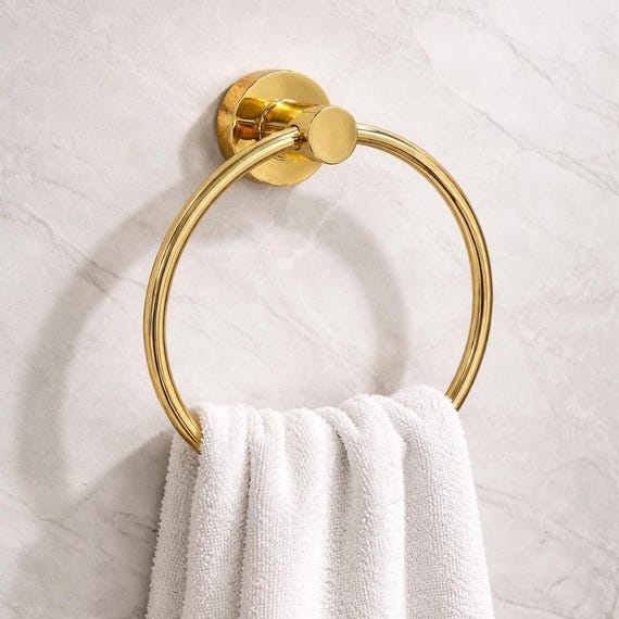 6.5 Inch Stainless Steel Towel Ring, Wall Mounted Bathroom Towel Holder SUS304, Modern Luxury Hand Towel Hanger for Bathrooms
