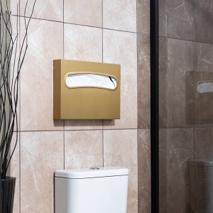 Gold Stainless Steel Toilet Seat Cover Dispenser: Commercial Restroom
