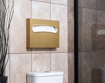 GOLD Commercial Toilet Seat Cover Dispenser Durable Stainless Steel Wall Mounted Distributeur de couvre siège WC Toilettensitzbezüge Spender
