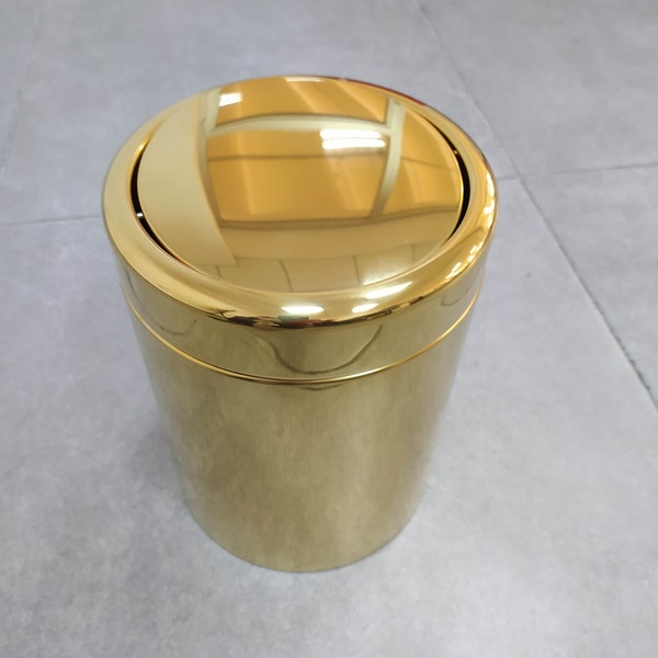 Luxury Stainless Steel Trash Bin with Swing Lid Premium Surface Quality, High-Quality Stainless Steel Waste Receptacle with Special Surface