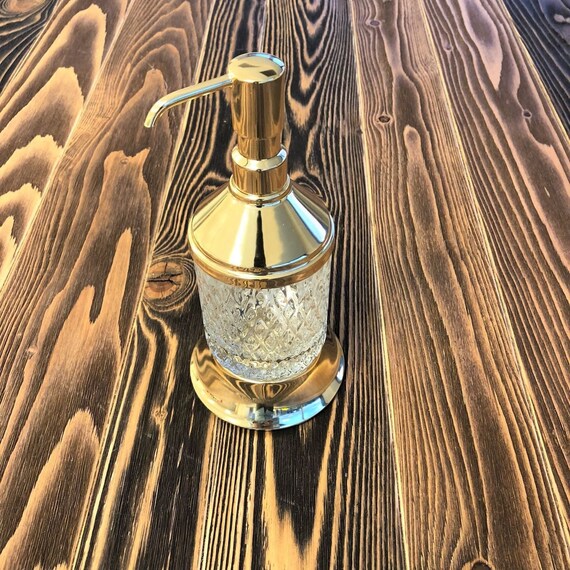 GOLD Glass Soap Dispenser: Rust Proof Stainless Steel Pump