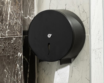 Commercial Toilet Paper Dispenser BLACK,Wall Mounted,Lockable,Heavy Duty,Toilettenpapierspender,Distributeur de papier toilette mural