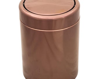 Swing Lid Waste Bin ROSE Luxury Stainless Steel, Waste Receptacle,Abfalleimer mit Schwingdeckel,Poubelle à couvercle basculant