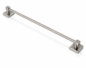 Brushed Stainless Steel Towel Bar, Wall Mounted Bathroom Towel Holder SUS304, Square Mount Heavy Duty Modern Hotel Towel Rail