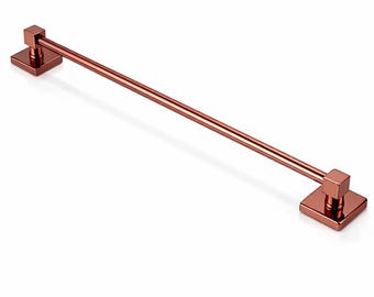 Rose Gold Stainless Steel Towel Bar, Wall Mounted Bathroom Towel Holder SUS304, Square Mount Heavy Duty Modern Bathroom Rail