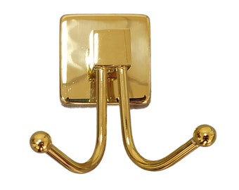 Double Heavy Duty Bathroom Hooks for Hanging Towels Robes Coats, Stainless Steel Modern Wall Hook Holder for Bathroom Kitchen Garage Hotel