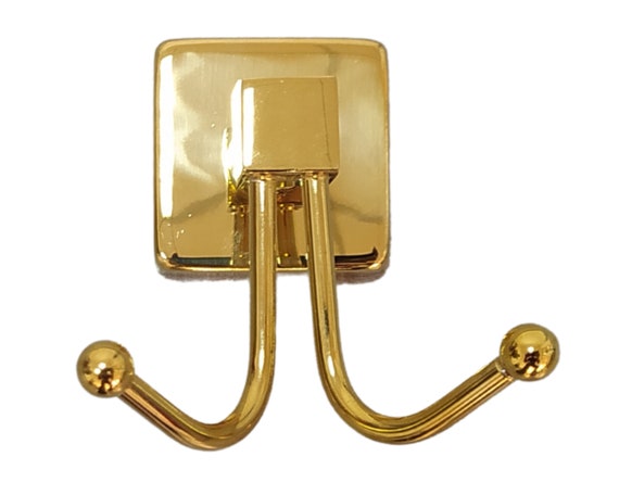 Double Brass Wall Hook: Heavy Duty Towel/Robe Hanger