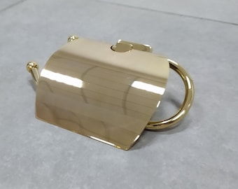 Toilet Paper Holder with Cover Square Shape Mount Dust-Proof for Bathroom-SUS 304 Stainless Steel Tissue Roll Rack-Unique Toilet Fixtures