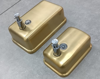 GOLD BRUSHED Commercial Soap Dispenser for Public Restrooms, Luxury Elegant Stainless Steel Wall Mounted, Distributeur de savon mural