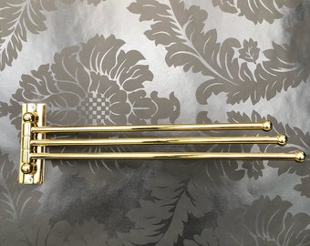 Bathroom Towel Rack 1-2-3 Arms GOLD Extended Towel Holder, Swivel Towel Bar, Stainless Steel Space Saving Towel Racks for Bathroom, Kitchen