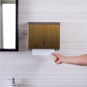 Towel Holder for Commercial GOLD ANTIQUE Elegant Unique Wall Mounted Z-Fold Paper Towels Multifold dispenser, Z fold Dispenser