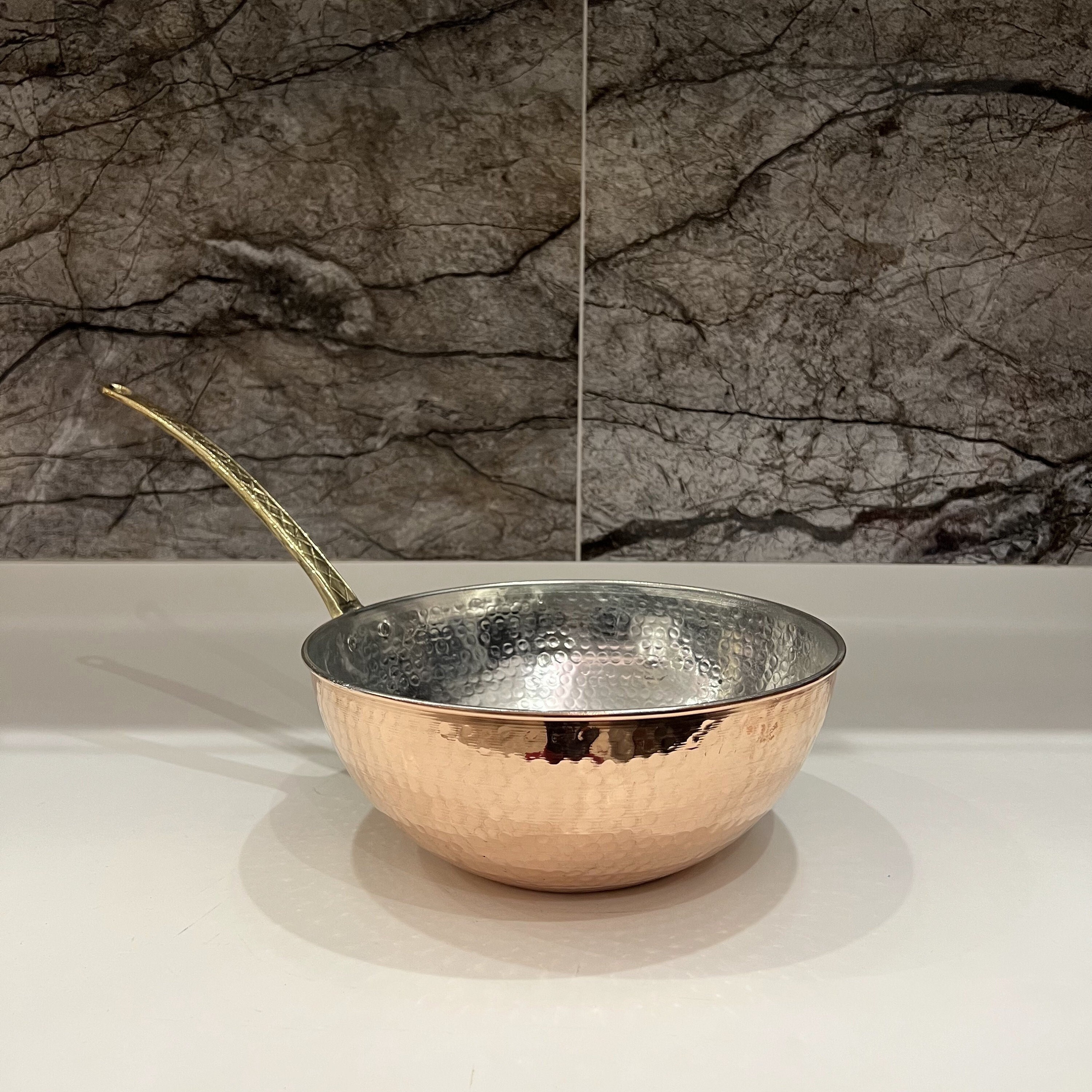 Heavy copper risotto pot / wok