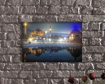 LED Illuminated Canvas Art Istanbul Hagia Sophia Museum / Church LED Light Up Canvas Art-Spiritual Nighttime Decor,Ayasofya Illumination