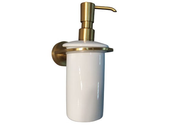 Wall Mount Soap Dispenser: SUS304 Stainless Steel, Ceramic Body