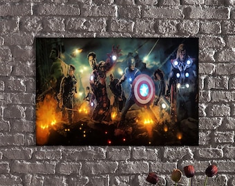 LED Illuminated Canvas Art Movie Characters Limited Edition Wall Art-One-of-a-Kind LED Art,Illuminated Superhero Artwork with LED Lights