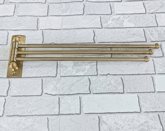 Vintage MCM Brass Three Arm Swinging Rotating Bar Towel Rack Wall Mount 12 Etsy
