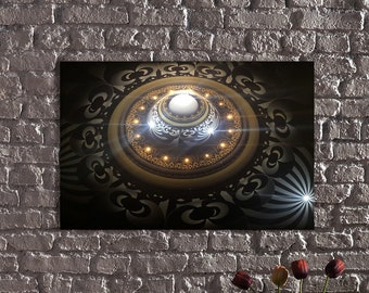 LED Illuminated Canvas Art Pearl for Bohemian Home Decor-Decorative Illuminated Tribal Motif Pearl Wall Art-Pearl Painting with LED Lighting