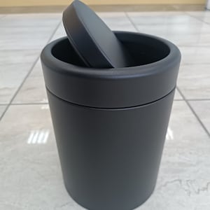 Swing Lid Waste Bin BLACK Luxury Stainless Steel, Waste Receptacle,Abfalleimer mit Schwingdeckel,Poubelle à couvercle basculant