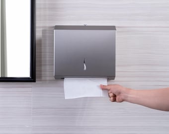 Towel Holder for Commercial Stainless STEEL Elegant Unique Wall Mounted Z-Fold Paper Towels Multifold dispenser, Z fold Dispenser