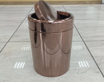 Swing Lid Waste Bin ROSE Luxury Stainless Steel, Waste Receptacle,Abfalleimer mit Schwingdeckel,Poubelle à couvercle basculant