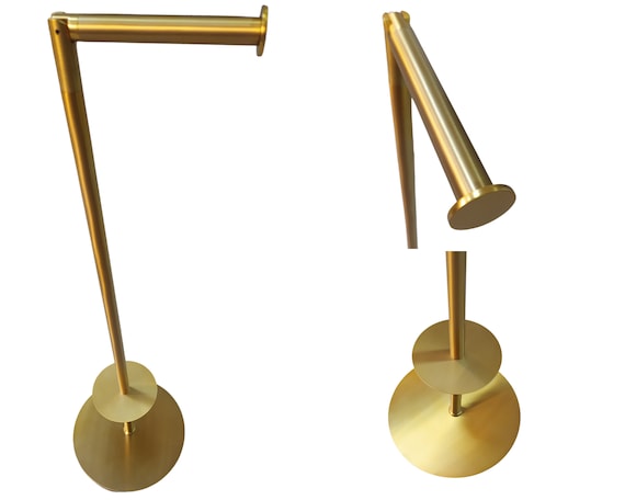 Free Standing Toilet Paper Holder – Stainless Steel Bathroom Tissue Stand – Gold/Chrome/Black/Antique/ Rose Finishes – Luxury Bathroom Decor