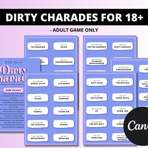 Dirty Charades Printable Games, Printable Games in Canva. Instant PDF ...