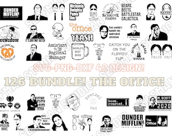 126 BUNDLE! THE OFFICE Bundle, Svg, Dxf, Png, The Office Svg, Michael Scott, Dwight Schrute, Jim Halpert, Svg, Png, Dxf, Michael Scott Svg