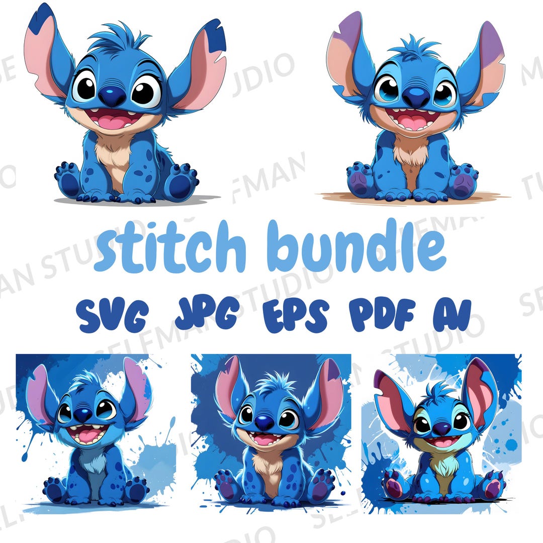 Stitches Visual 25 Files Stitch Bundle, Svg, Eps, Ai, Pdf, Jpg Files, Lilo and Stitch ...