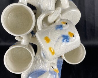 Vintage Goose Mugs with Tree Hanger