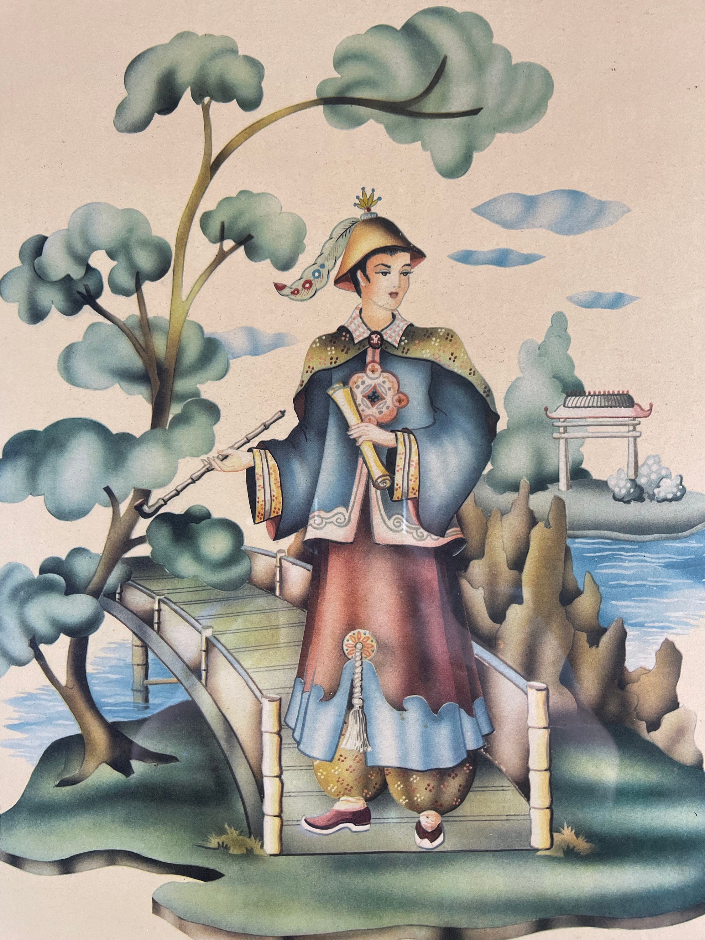 Vintage Japanese Lithograph - Etsy