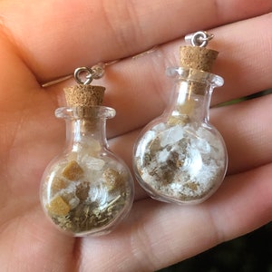 Health Spell Jar Earrings Witchy Herbal Spells