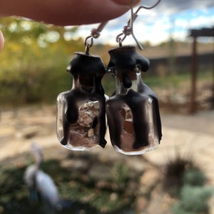Witchy Protection Spell Jar Earrings Gothic Cottagecore