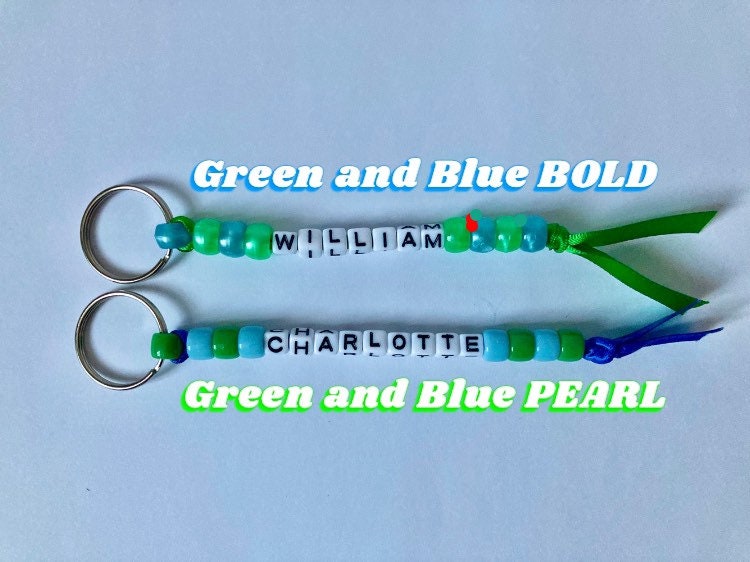 Personalised Name Pony Bead and Ribbon Key Chain Keyring Gift Etsy UK