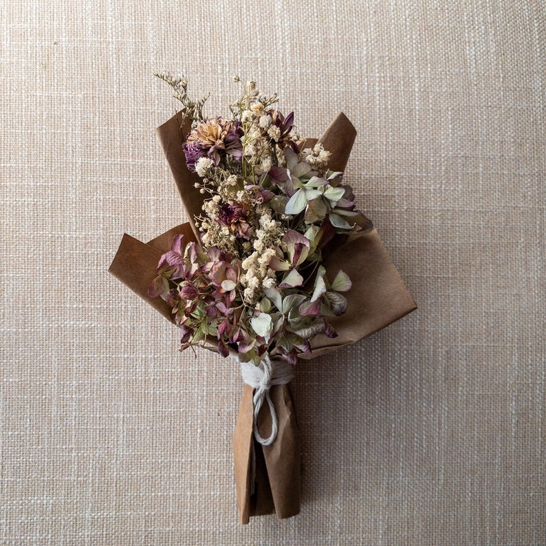 Mini Dried Flower Bouquet Small Dry Flower Arrangement Bohemian Home