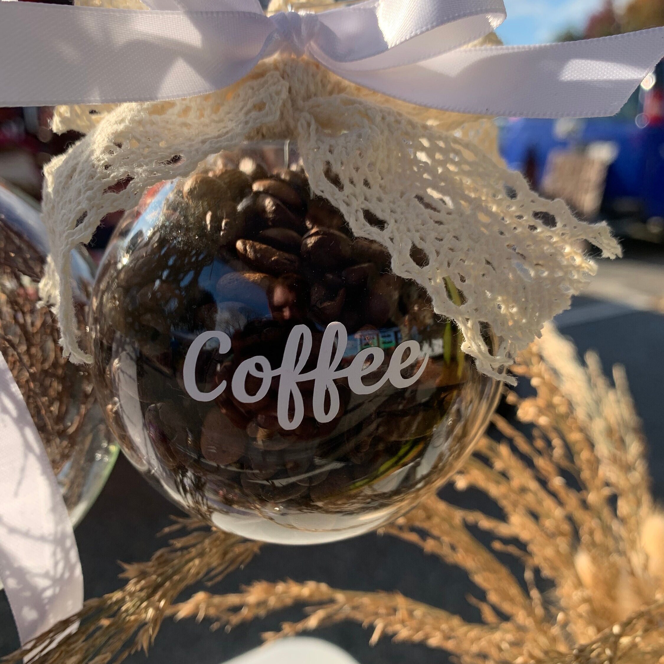 Coffee Ornament Coffee Decor Pumpkin Spice Decor Filled Bauble Coffee ...