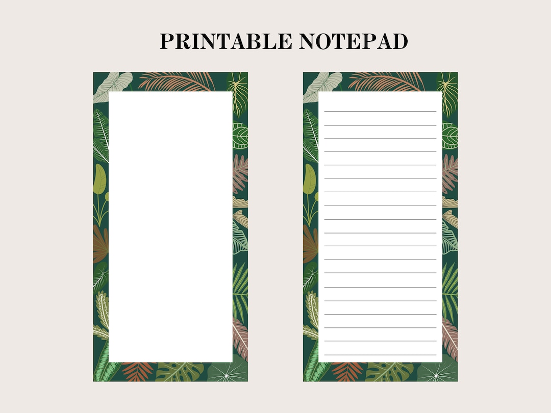 Printable Notepad Template Digital Download Boho Style Pdf File - Etsy