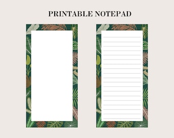Printable Notepad Template Digital Download Boho Style Pdf file