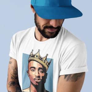 Tupac Rap King Gangsta T Shirt Hip Hop West East Kosten Legenden König