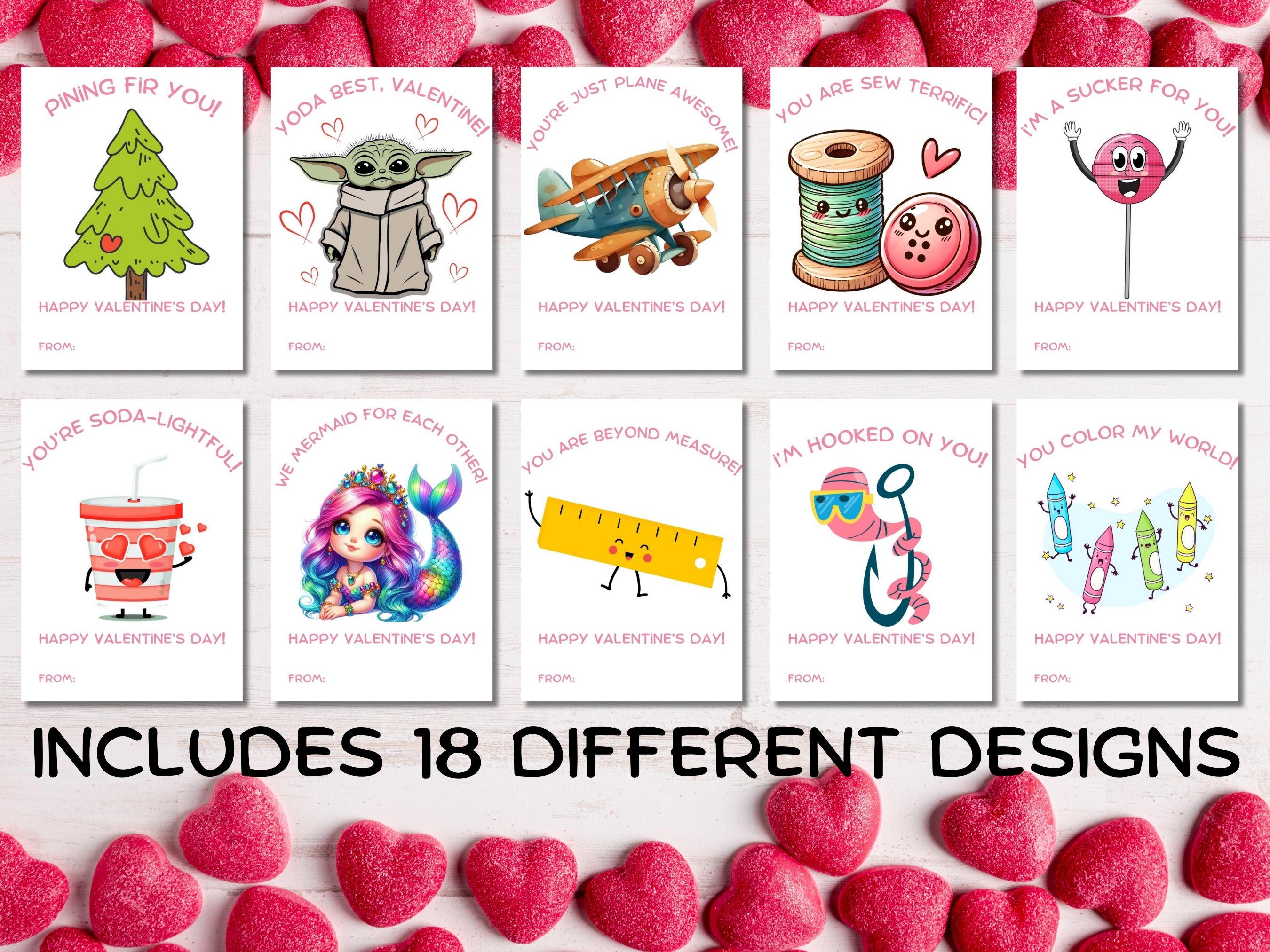 Kids Valentine's Day Cards | Printable Classroom Valentines (PDF) - Etsy
