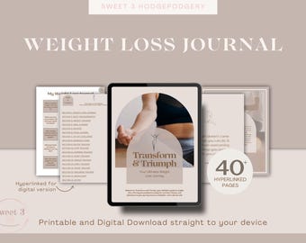Neutral Weight Loss Journal | Digital Planner, Meal Tracker (Printable)