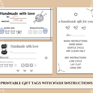 Printable Gift Tags for Handmade Gifts: Instant Download - Etsy