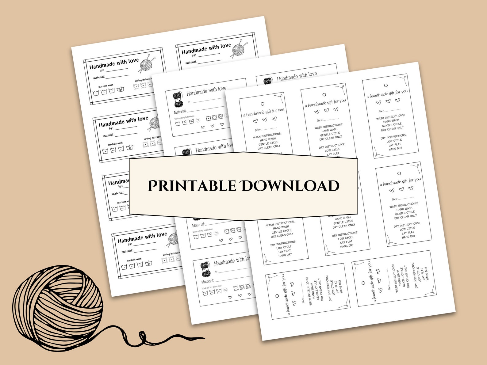 Printable Gift Tags for Handmade Gifts: Instant Download - Etsy