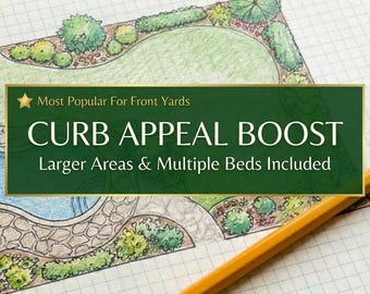 Front Yard Landscape Design Plan – Custom Curb Appeal Makeover (Up to 500 sq ft 1 revision included)