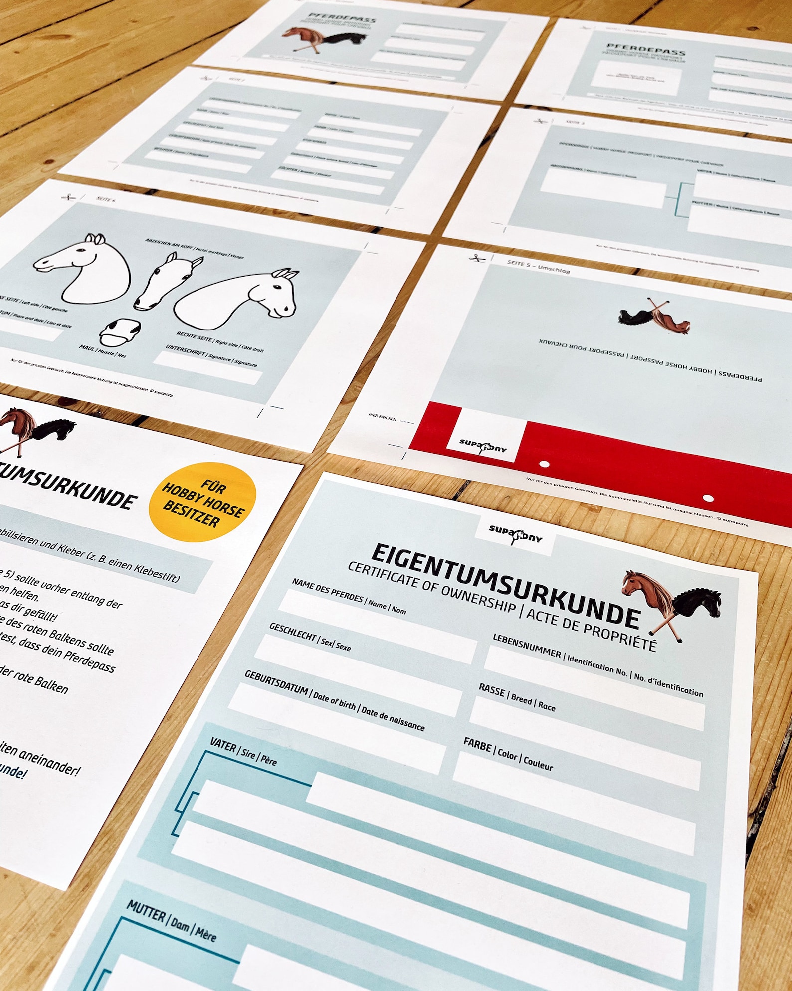 Hobby Horse DIY Pferdepass und Eigentümerurkunde digitaler Download zum