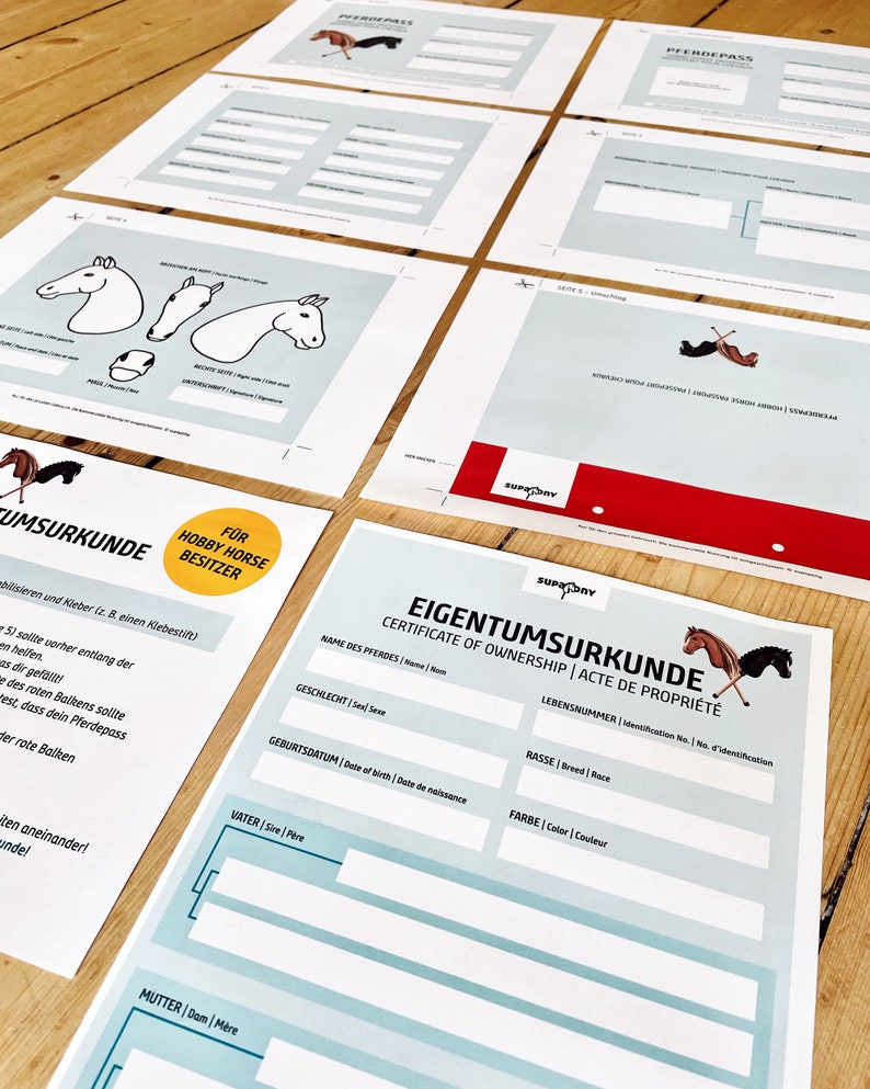 Hobby Horse DIY Pferdepass und Eigentümerurkunde digitaler Download zum