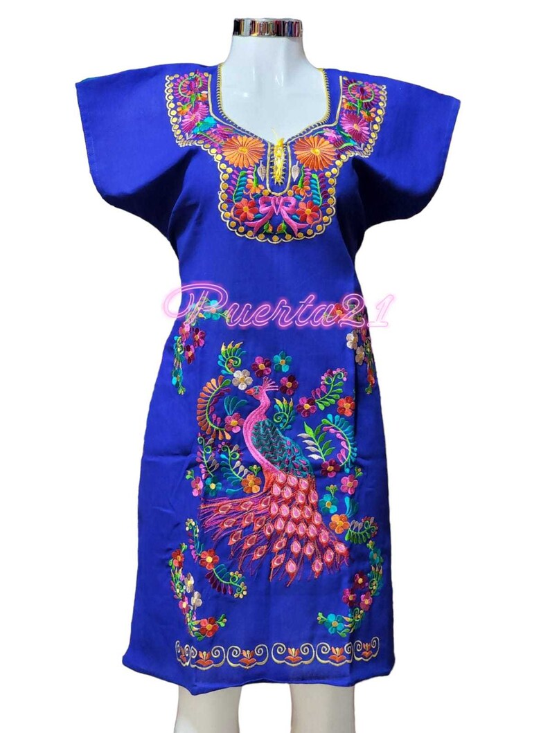 Mexican Embroidered Dress From Mexico Womens Vestidos Bordados