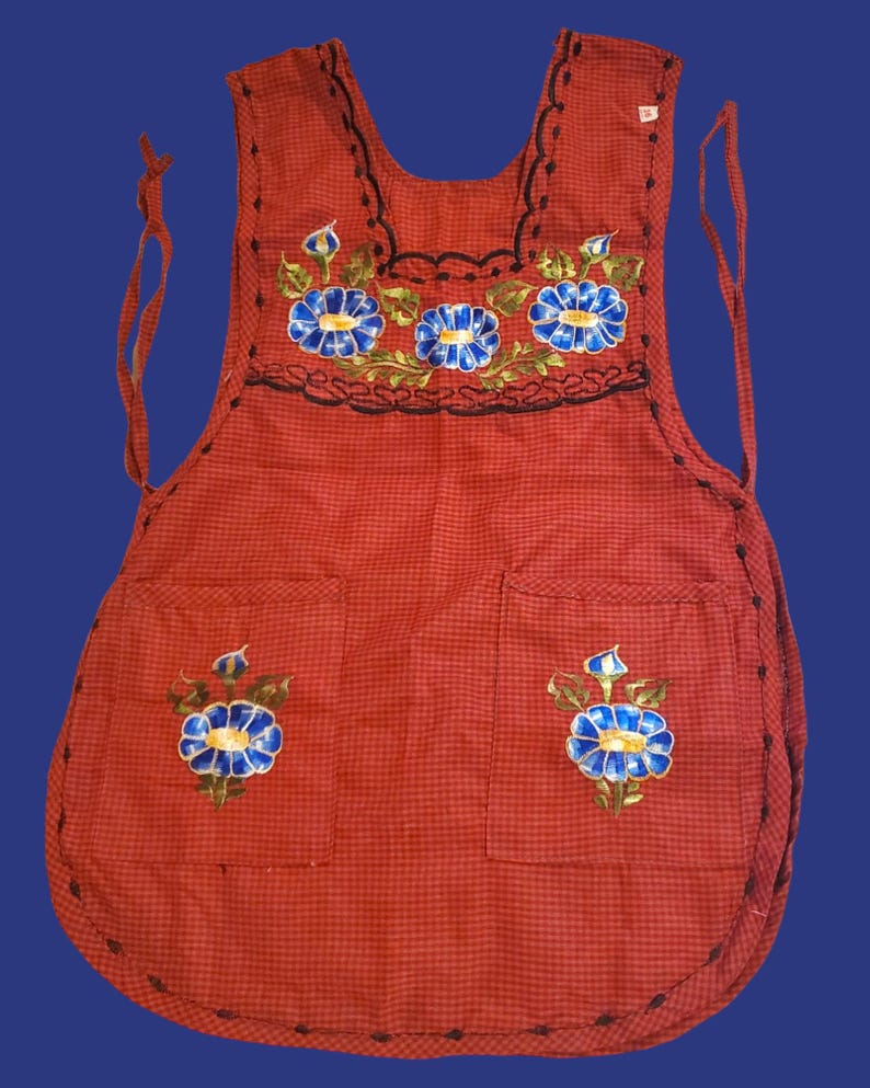 Cuitáxi Traditionelle Mexikanische Schürze Für Damen – Mit Blumenstickerei & Taschen, Einheitsgröße